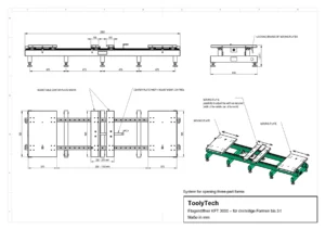 Technische Zeichnung Etagenöffner 3 t (KFT 3000, dreiteilige Formen)