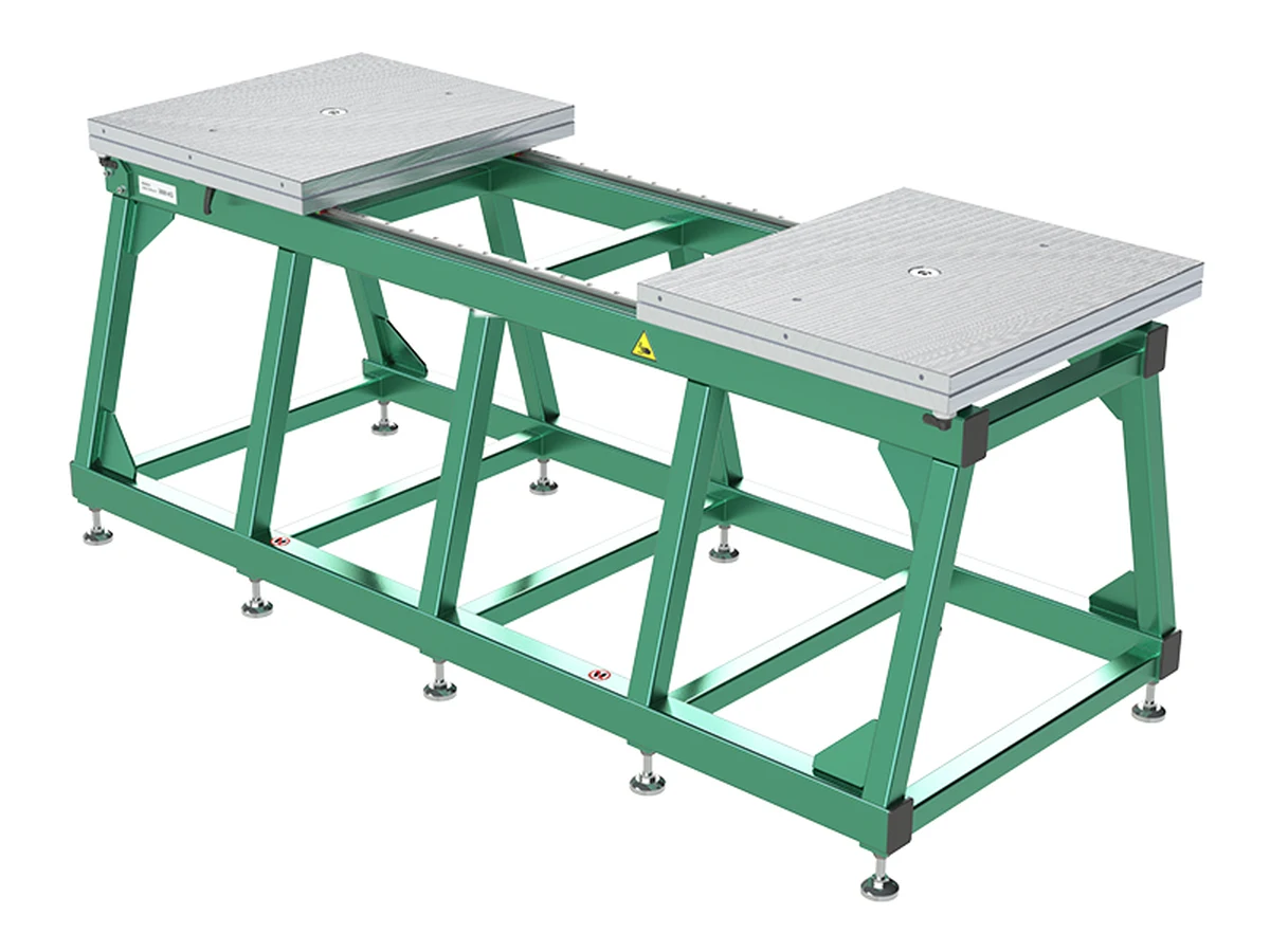 Montagetisch für Spritzgussformen bis 3 t (Inspektionstisch KFM 3000A) mit zwei drehbaren Platten in Arbeitshöhe