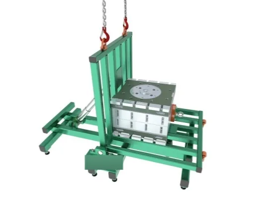 Werkzeugwender mit hydraulischer Dämpfung, Schritt 4: gewendete Spritzgussform in der Endlage