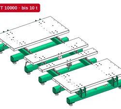 Werkzeugöffner für dreiteilige Spritzgussformen bis 10 t (KFT 10000) mit Endplatten 600 × 1.200 mm und verstellbarer Mittelplatte